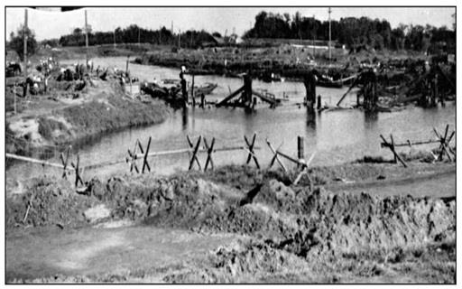 日軍拍攝之蘇州河南岸國軍陣地環境