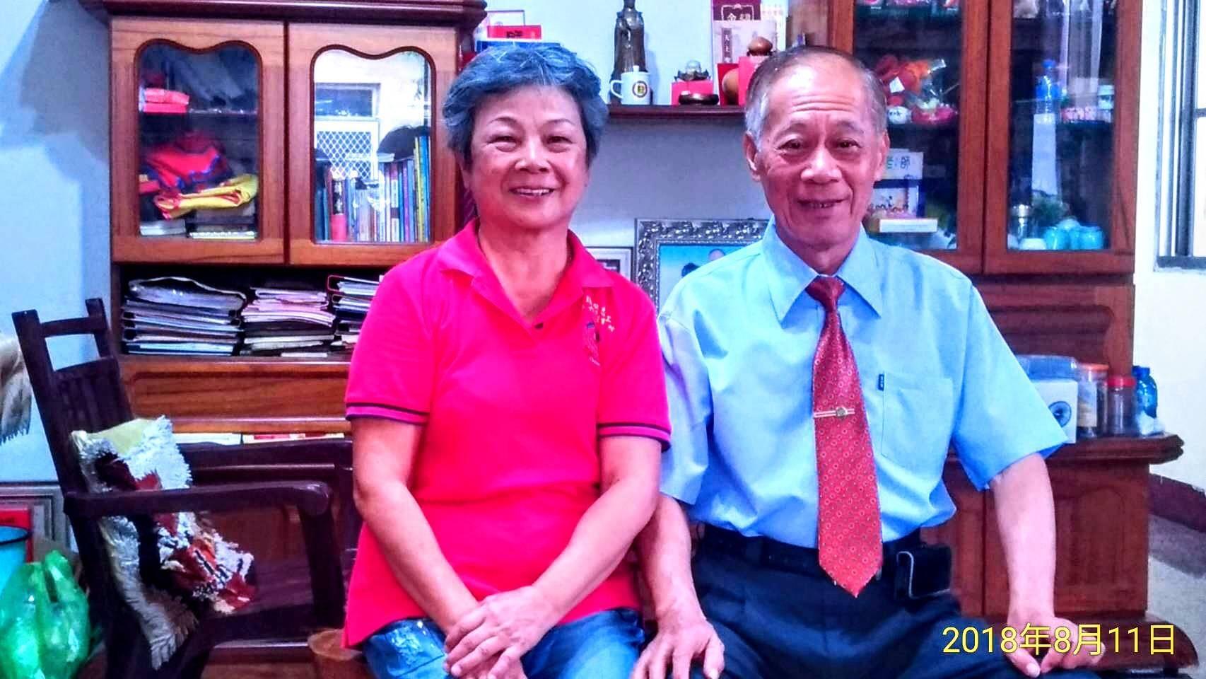 謝鳳美老師與丈夫蔡克忠先生107年8月11日合影